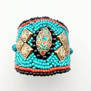 Handmade Bohemian Bead Cuff Bracelet